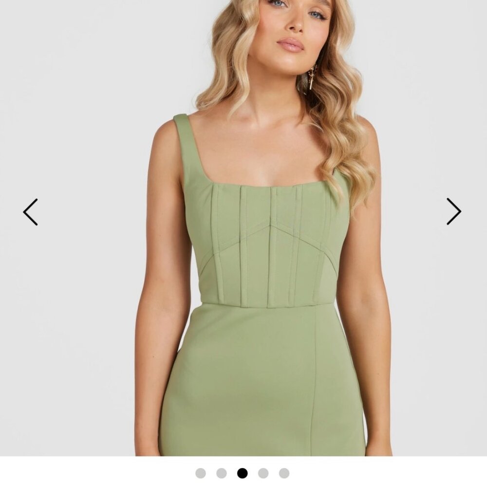 NWT Dérma Sage Green Corset Long Gown “Portia Gown” US 6